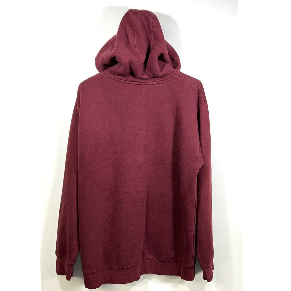 Alaska Graphic Hoodie Pullover Sweatshirt Womens Mens Large Valdez Burgundy - Picture 5 of 5